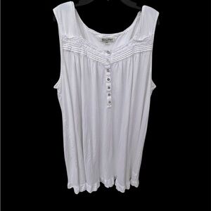 White Sleeveless Button-Front Top